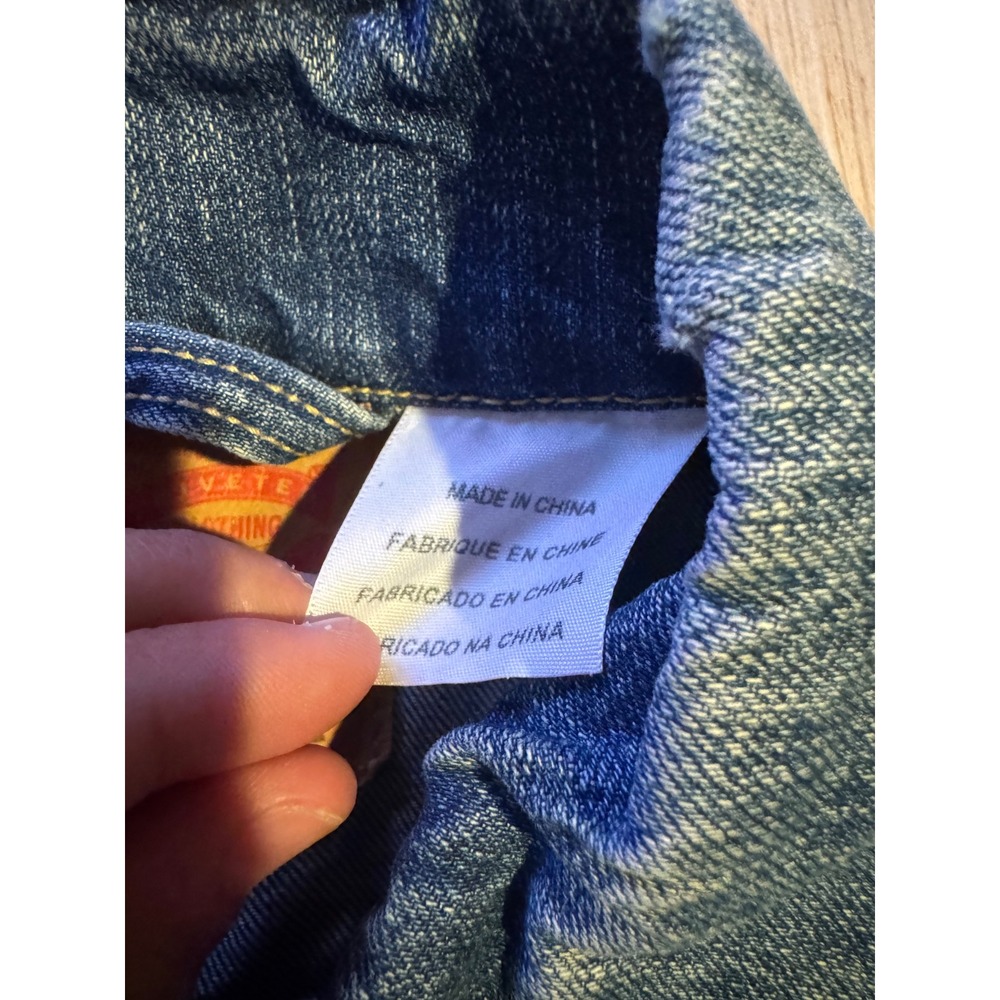 Levi's Mens Trucker Denim Jacket Medium Wash Blue Cotton XL Distressed Collar 37 - Picture 5 of 7